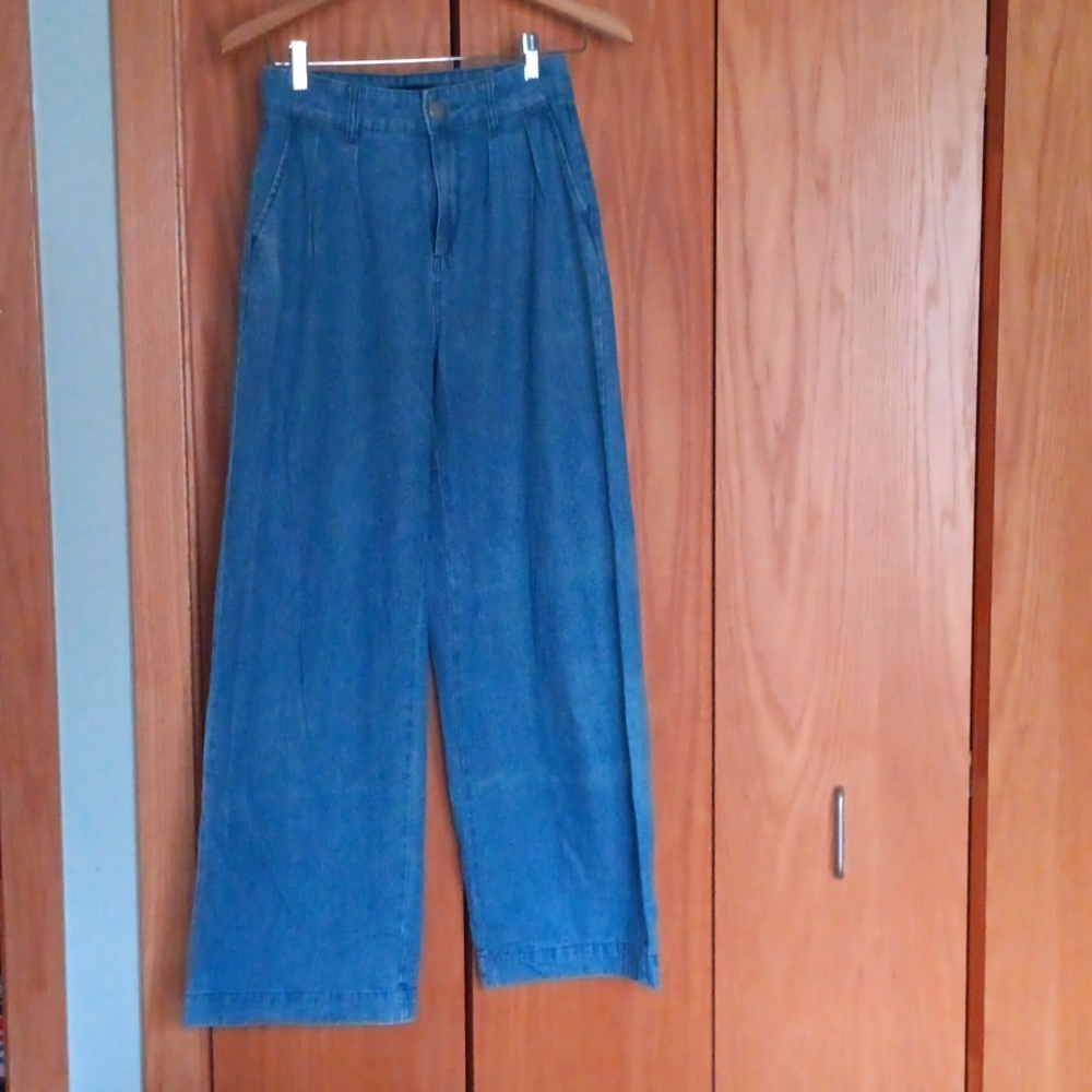 High Waisted Wide Leg Denim